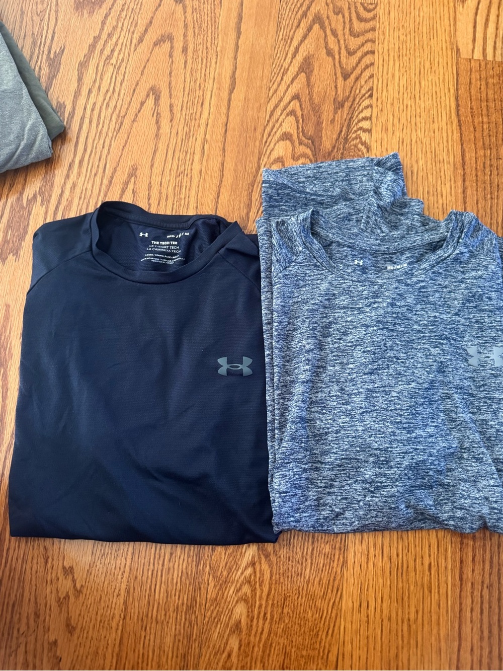 Under Armour Men’s Short Sleeve Tech Tees - Black & Heather Blue-Gray